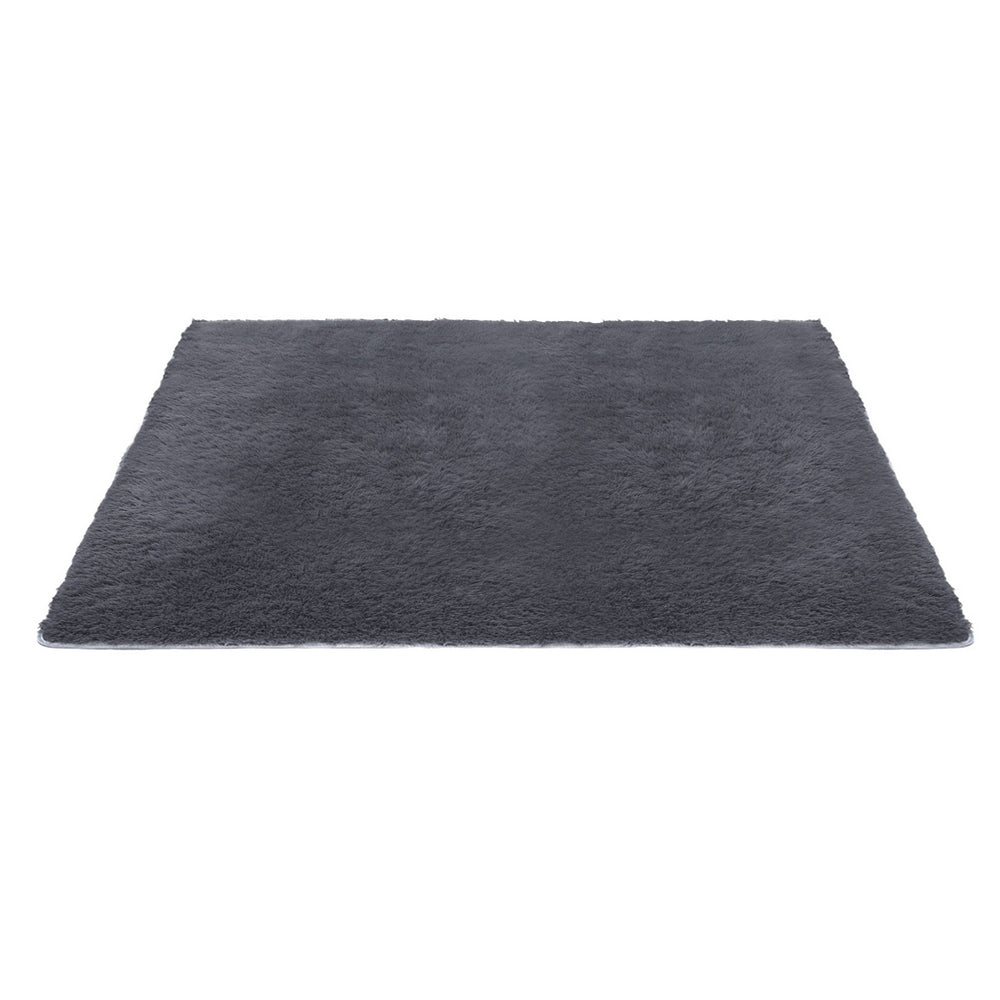 Artiss Floor Rug 200x230cm Plush Area Shaggy Rug Living Room Bedroom Carpet Grey Awezingly