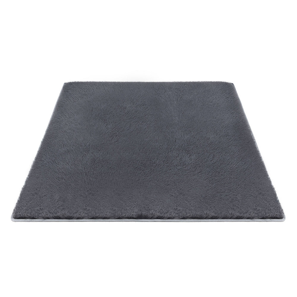 Artiss Floor Rug 200x290cm Plush Area Shaggy Rug Living Room Bedroom Carpet Grey Awezingly