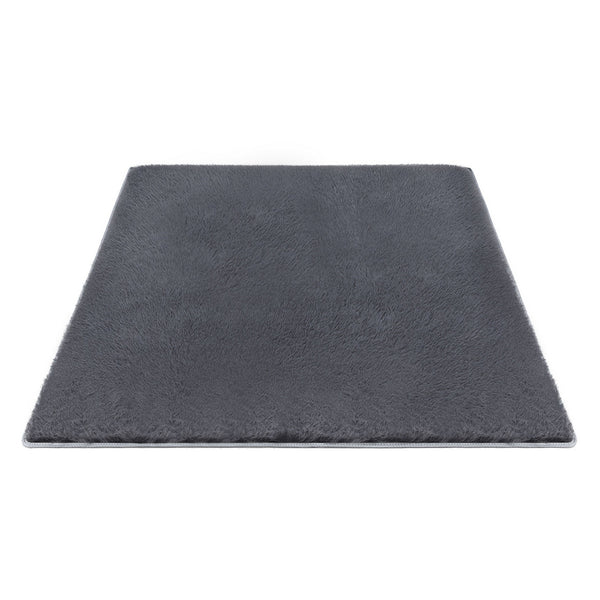 Artiss Floor Rug 200x290cm Plush Area Shaggy Rug Living Room Bedroom Carpet Grey Awezingly