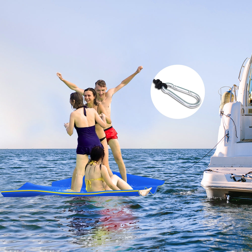 Weisshorn Floating Water Mat 3.5x1.8m Foam Pad Swimming Pool Platform Blue Weisshorn