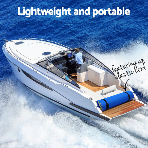 Weisshorn Floating Water Mat 3.5x1.8m Foam Pad Swimming Pool Platform Blue Weisshorn