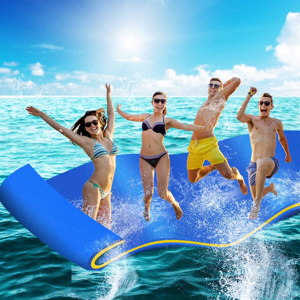 Weisshorn Floating Water Mat 3.5x1.8m Foam Pad Swimming Pool Platform Blue Weisshorn