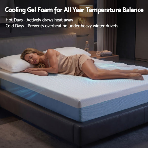 Giselle 22cm Cooling Gel Memory Foam Mattress Double Medium Firm Giselle Bedding
