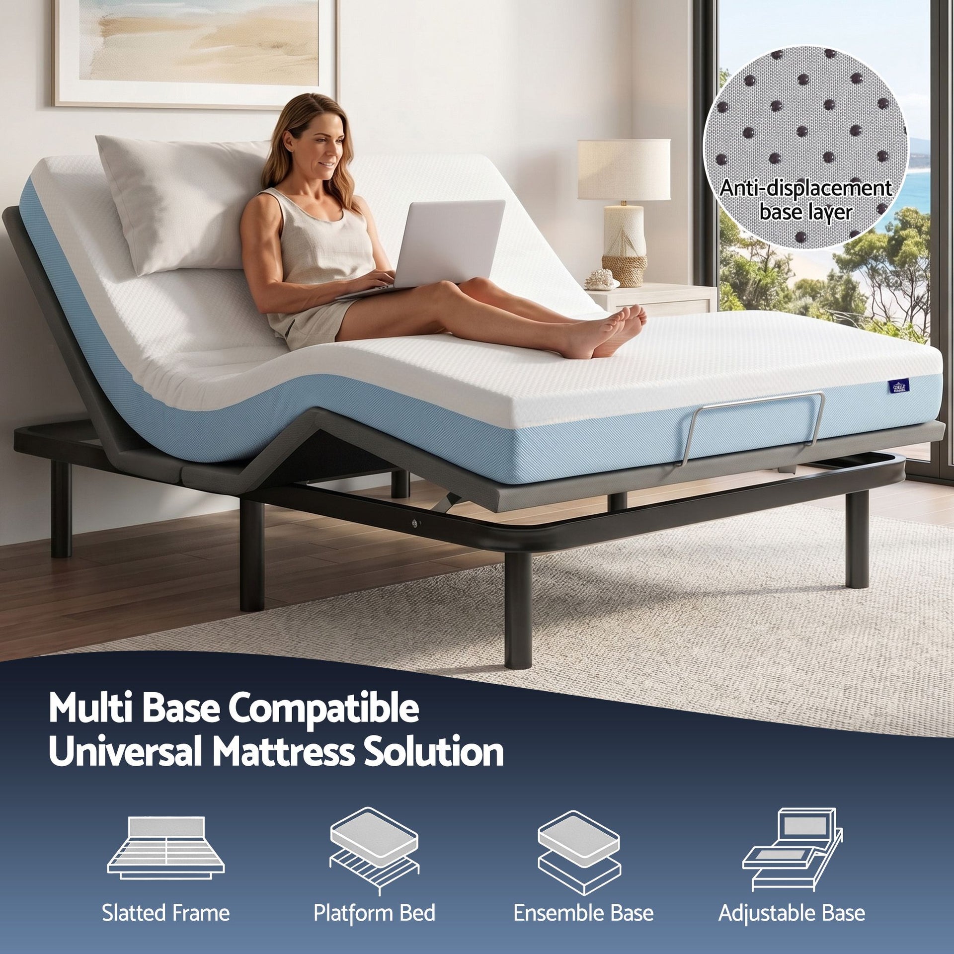 Giselle 22cm Cooling Gel Memory Foam Mattress Double Medium Firm Giselle Bedding