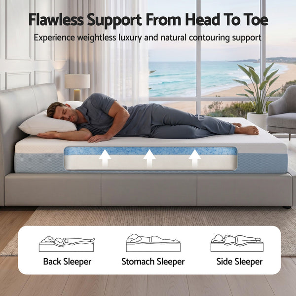 Giselle 22cm Cooling Gel Memory Foam Mattress Queen Medium Firm Giselle Bedding