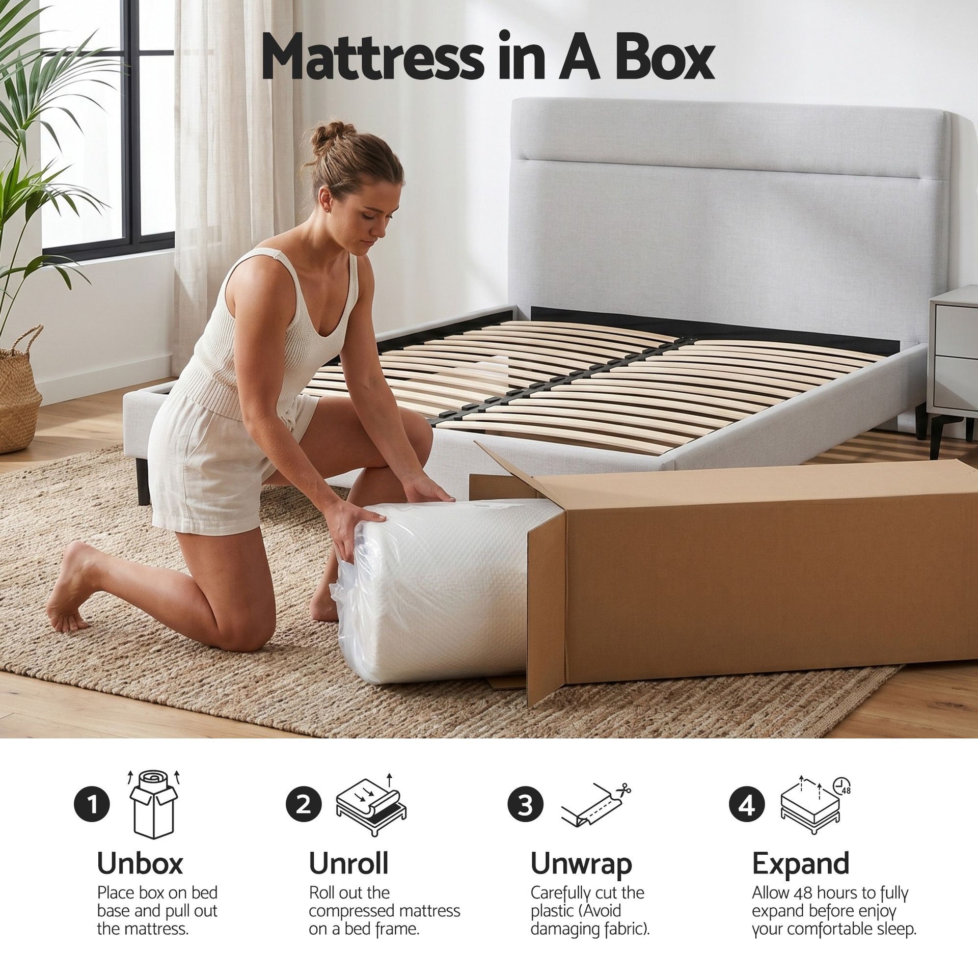 Giselle 22cm Cooling Gel Memory Foam Mattress Queen Medium Firm Giselle Bedding