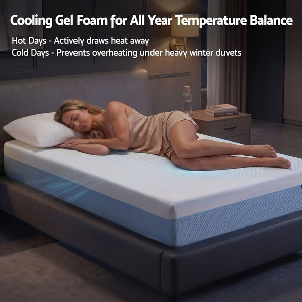 Giselle 22cm Cooling Gel Memory Foam Mattress Single Medium Firm Giselle Bedding