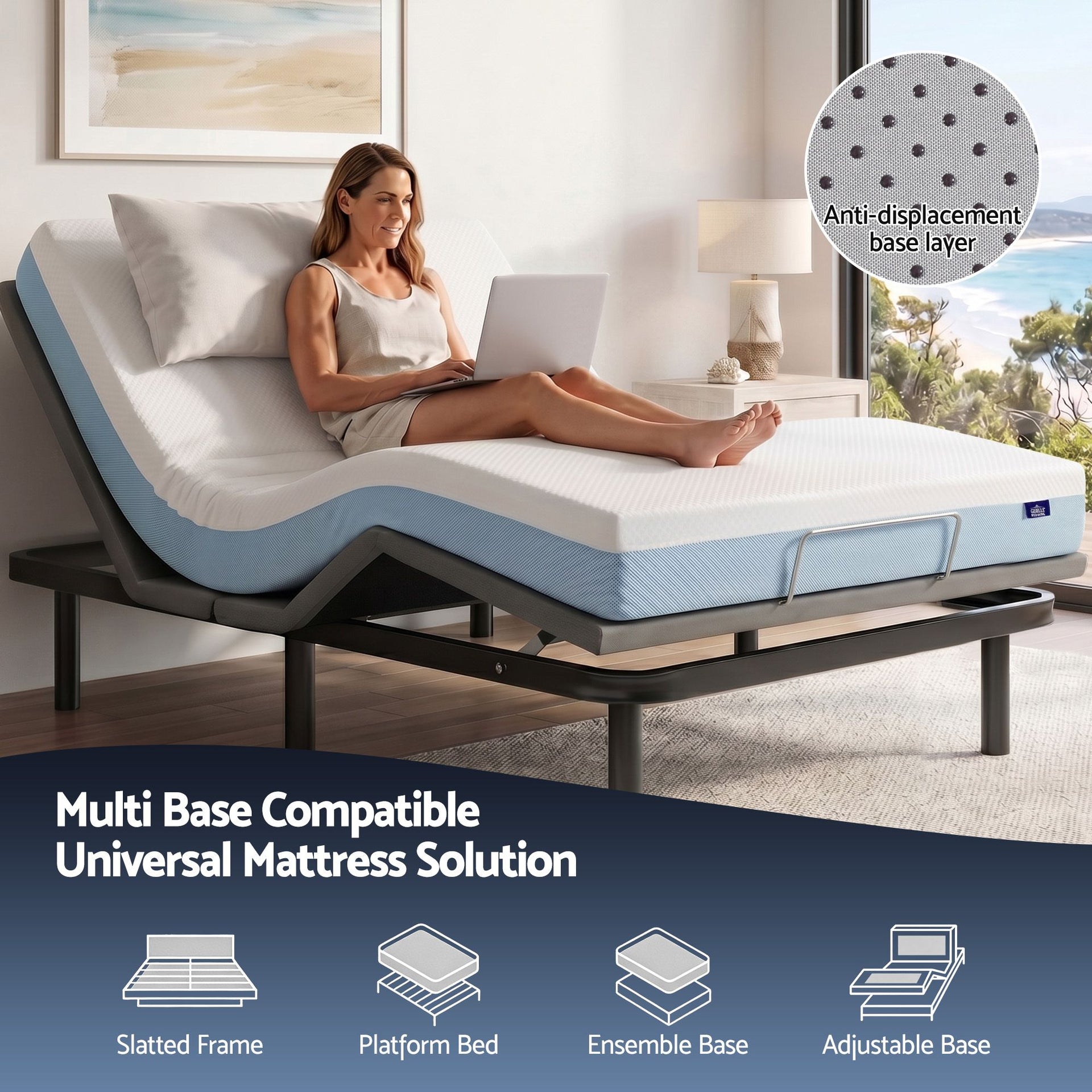 Giselle 22cm Cooling Gel Memory Foam Mattress Single Medium Firm Giselle Bedding