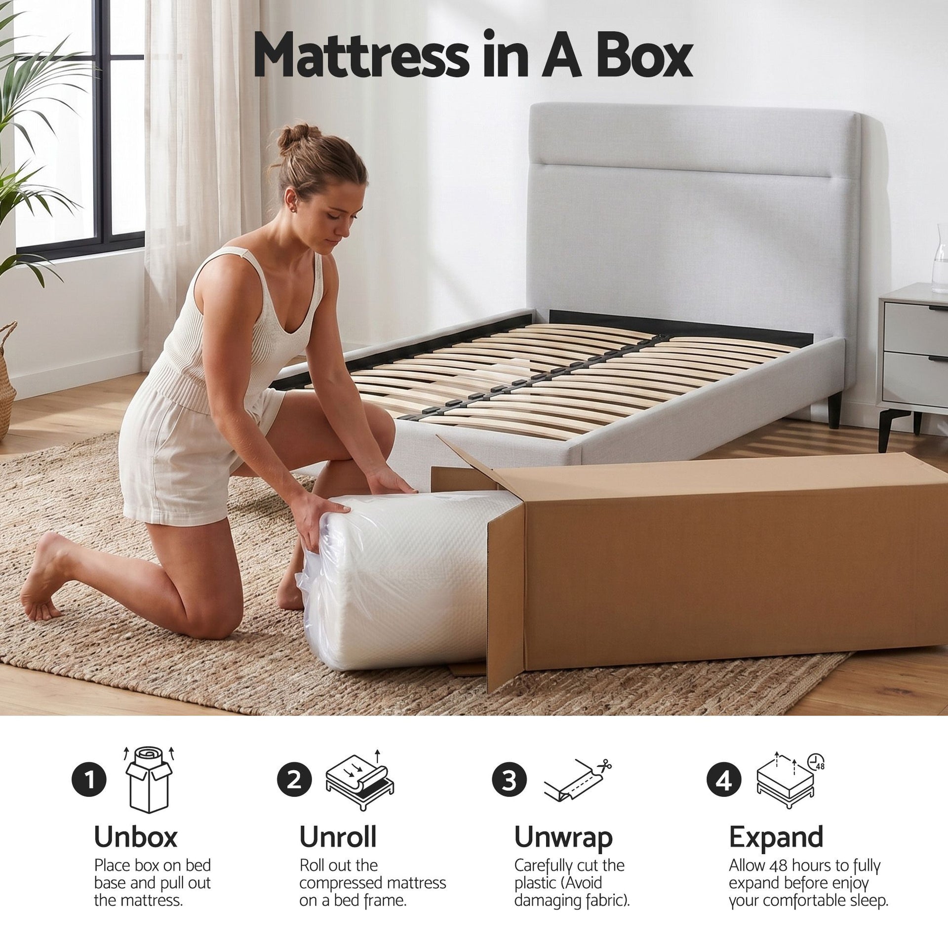 Giselle 22cm Cooling Gel Memory Foam Mattress Single Medium Firm Giselle Bedding