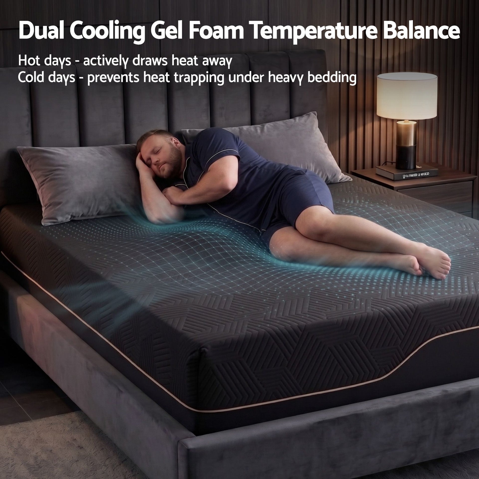 Giselle Double Cooling Memory Foam Mattress Medium Firm with Gel Comfort 30cm Awezingly