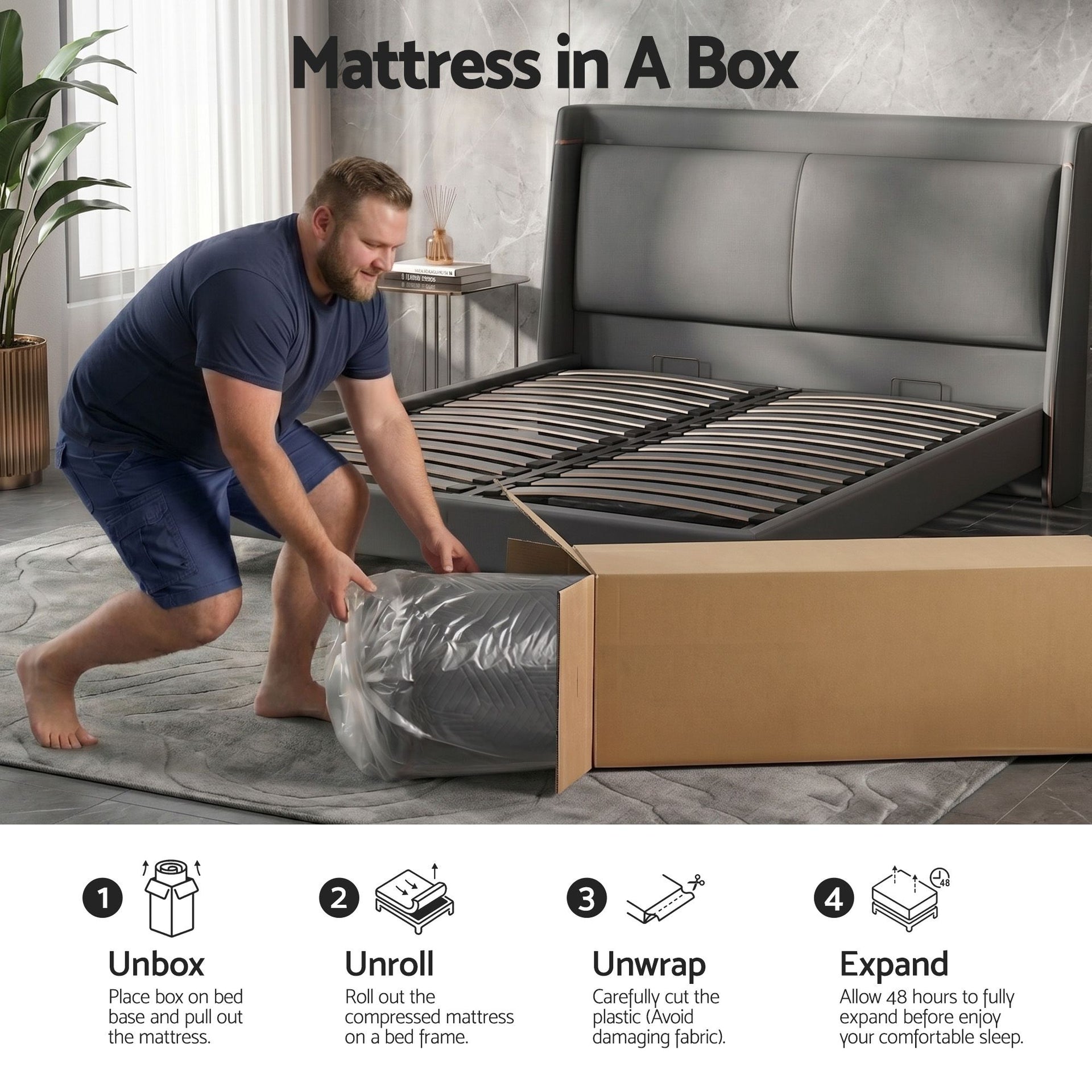 Giselle Double Cooling Memory Foam Mattress Medium Firm with Gel Comfort 30cm Awezingly