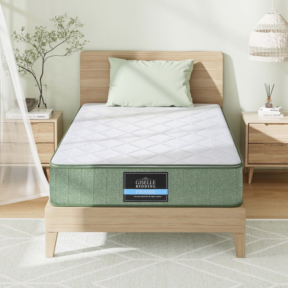 Giselle 25cm Memory Foam Mattress Dual Layer Zipper Cover Cool Charcoal Foam Mattresses Single Awezingly