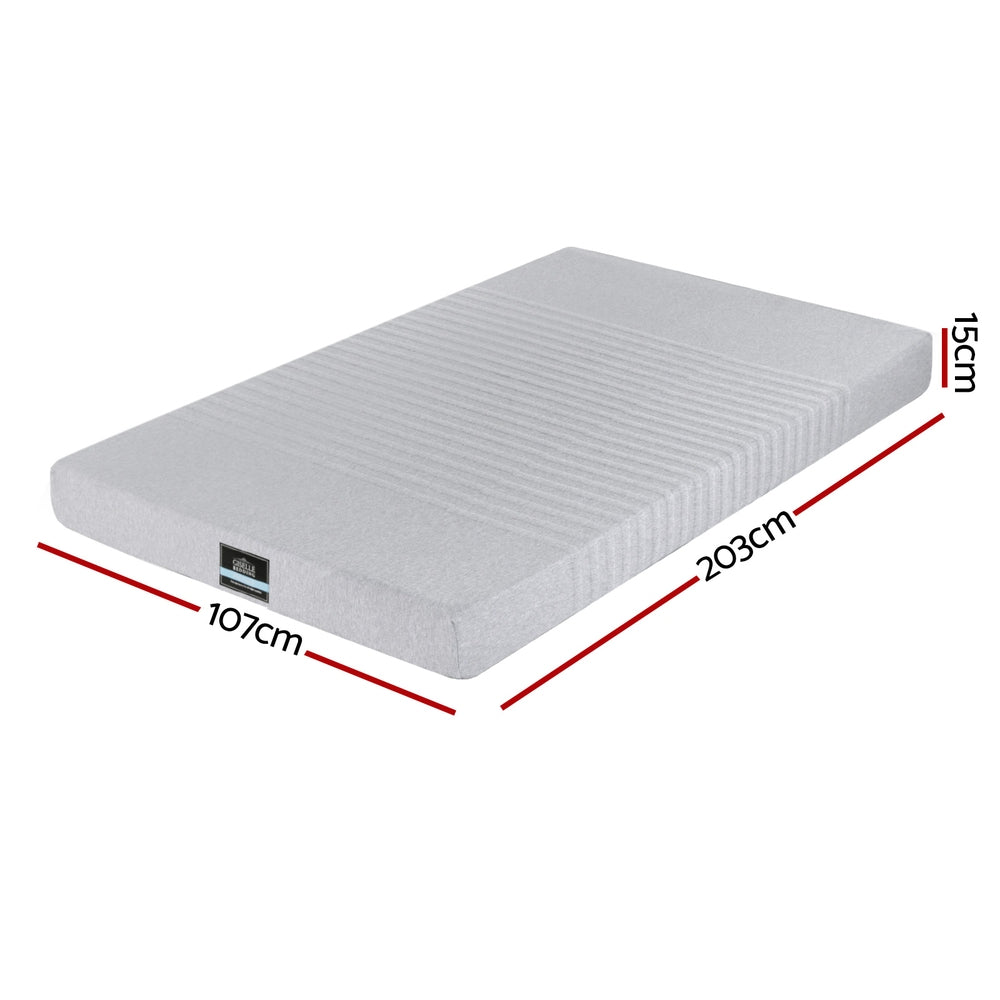 Giselle Bedding Cool Gel Memory Foam Mattress Charcoal 7-Zone Washable Bamboo Cover 15cm King Single Awezingly