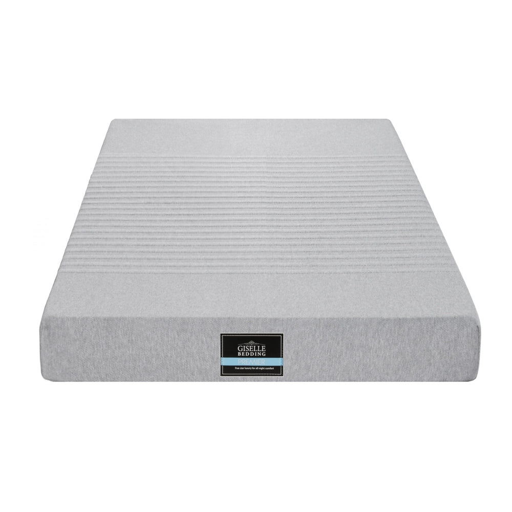 Giselle Bedding Cool Gel Memory Foam Mattress Charcoal 7-Zone Washable Bamboo Cover 15cm Single Awezingly