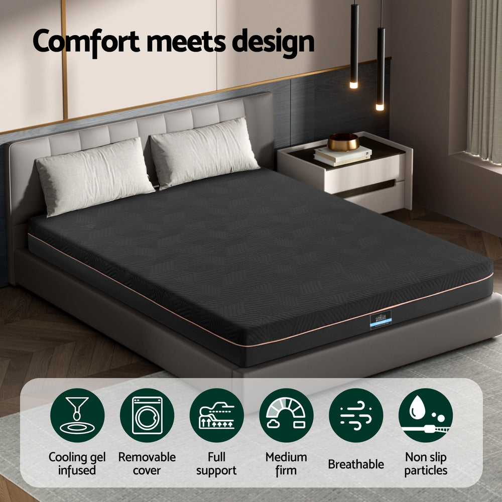 Giselle 18cm Memory Foam Mattress Green Tea Foam Cool Gel Foam Mattresses Double Awezingly