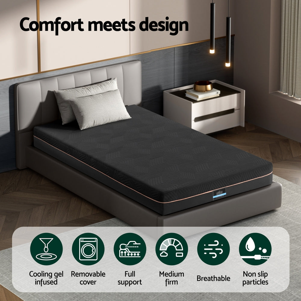 Giselle 18cm Memory Foam Mattress Green Tea Foam Cool Gel Foam Mattresses King Single Awezingly