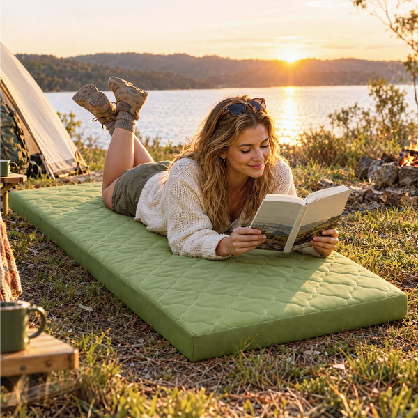 Giselle Folding Mattress Single 8cm Foldable Camping Travel Roll-Up Floor Bed Awezingly