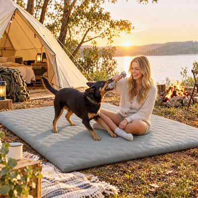 Giselle Folding Mattress Double 5cm Foldable Camping Travel Roll-Up Sleeping Mat