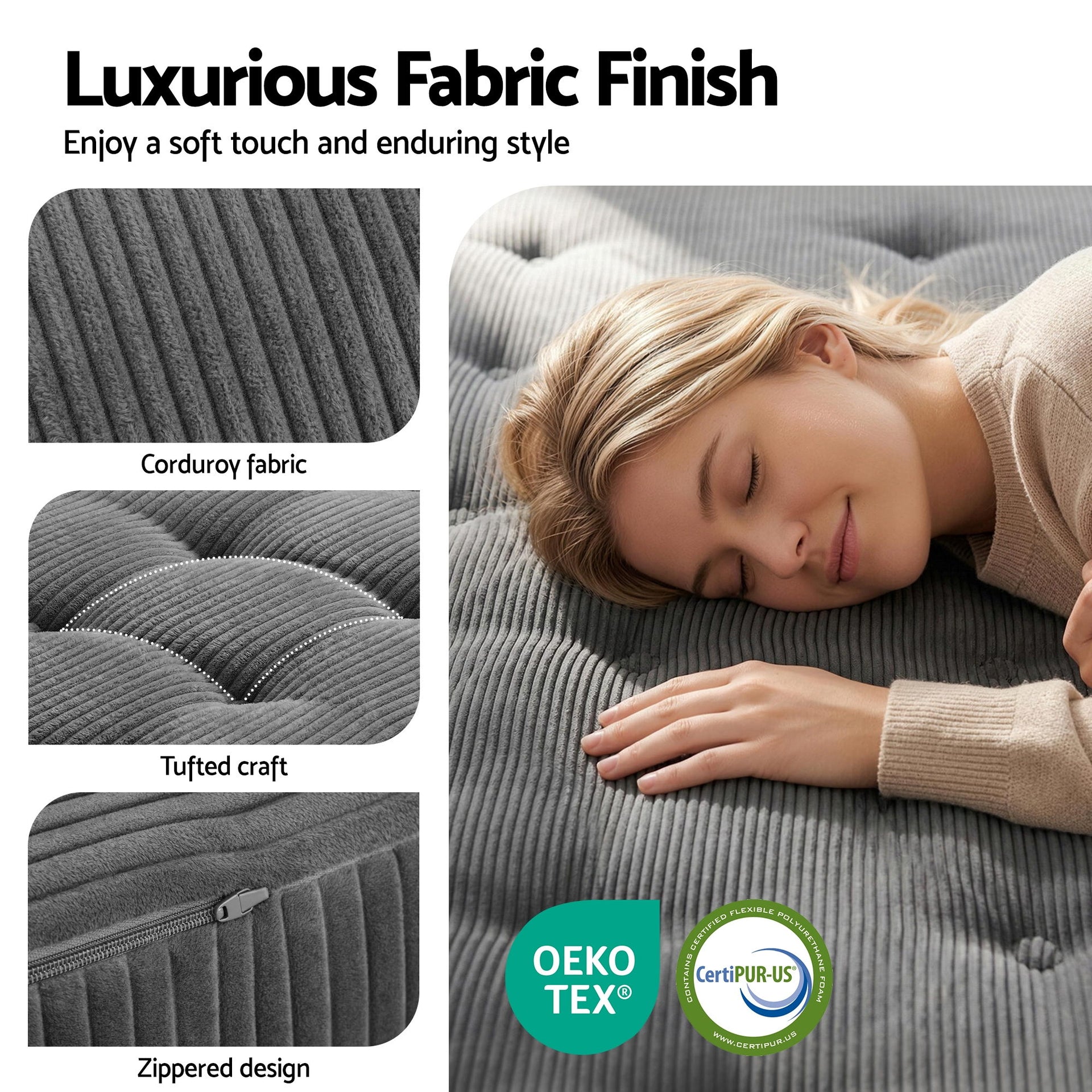 Giselle Double Folding Mattress 15cm Foldable Foam Portable Guest Sofa Bed Camping Mat Awezingly