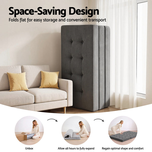 Giselle Double Folding Mattress 15cm Foldable Foam Portable Guest Sofa Bed Camping Mat Awezingly