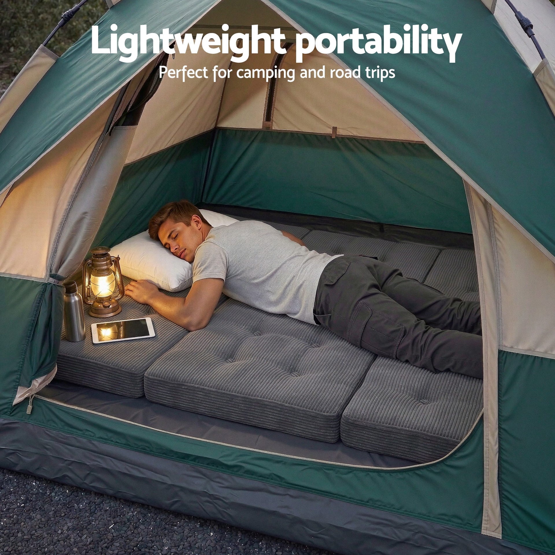 Giselle Double Folding Mattress 15cm Foldable Foam Portable Guest Sofa Bed Camping Mat Awezingly