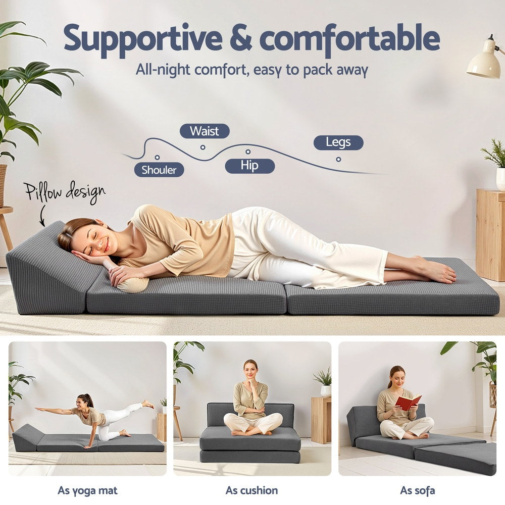 Giselle Foldable Mattress Folding Sofa Bed Trifold Sleeping Camping Cushion Mat Giselle Bedding