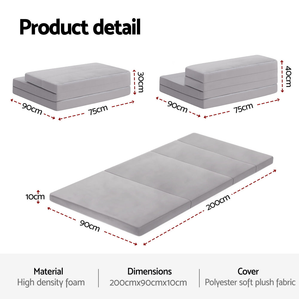 Giselle Foldable Mattress Folding Sofa Bed 4-fold Sleeping Camping Cushion Mat Giselle Bedding
