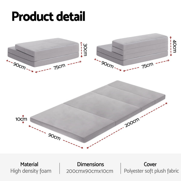 Giselle Foldable Mattress Folding Sofa Bed 4-fold Sleeping Camping Cushion Mat Giselle Bedding