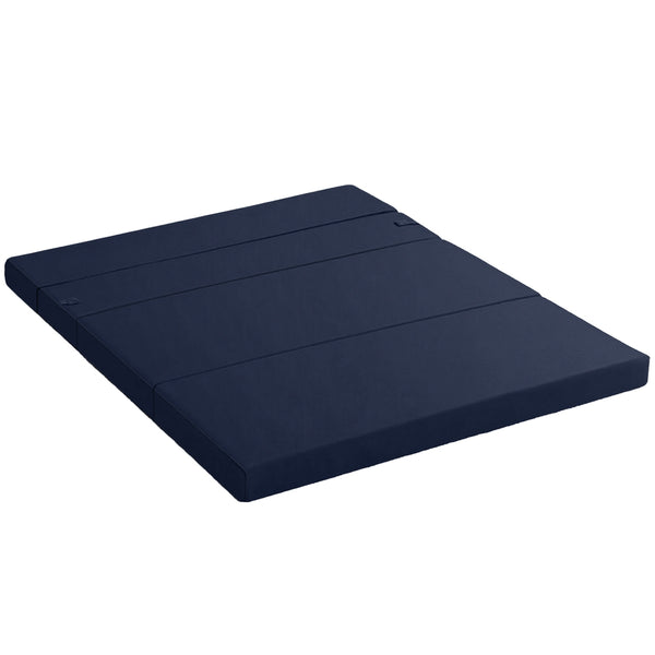 Giselle Foldable Mattress Folding Foam Mattresses Portable Floor Mat Blue Double Giselle Bedding