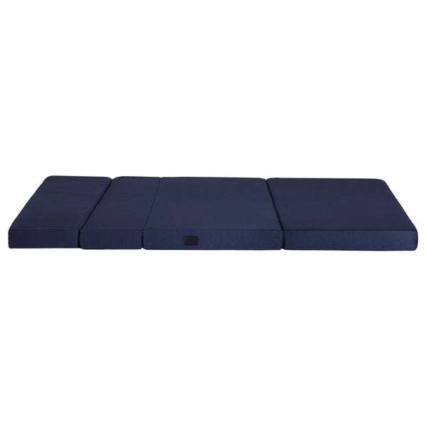 Giselle Foldable Mattress Folding Foam Mattresses Portable Floor Mat Blue Double Giselle Bedding