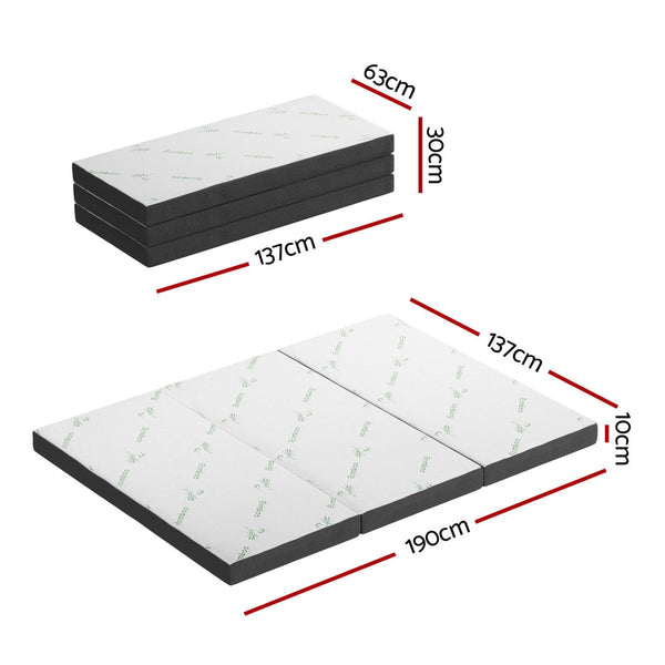 Giselle Bedding Foldable Mattress Folding Foam Double Bamboo Awezingly