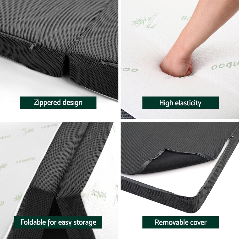 Giselle Bedding Foldable Mattress Folding Foam Double Bamboo Awezingly