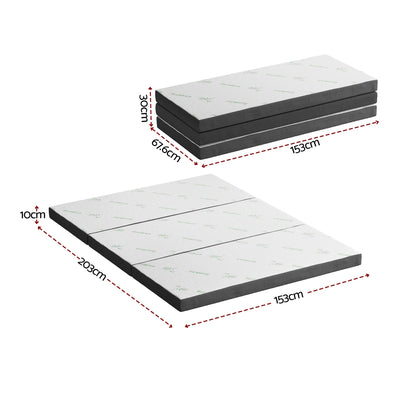 Giselle Foldable Mattress Folding Foam Mattresses Bamboo Queen