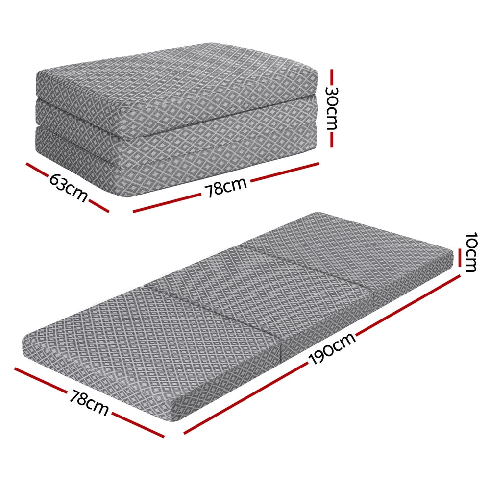 Giselle Foldable Mattress Folding Sofa Bed Trifold Memory Foam Camping Cushion Mat Giselle Bedding