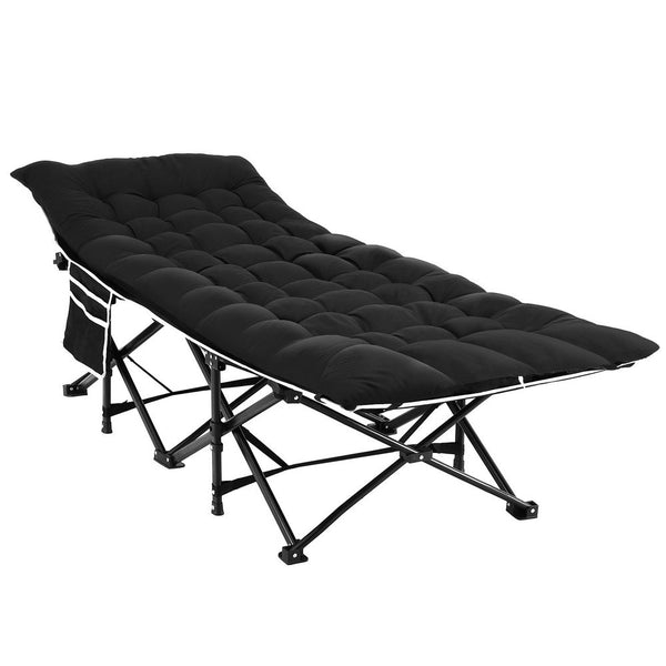 Artiss Folding Bed With Mattress Heavy Duty Black 185CM Awezingly