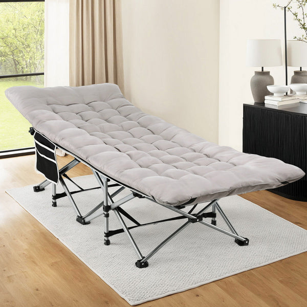 Artiss Folding Bed With Mattress Heavy Duty Grey 185CM Awezingly