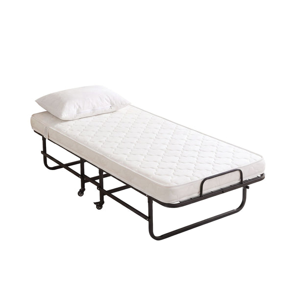 ARTISS Folding Bed with Mattress, Portable Rollaway 150kg Capacity 190CM Artiss