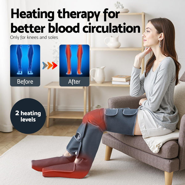 Livemor Foot Massager Leg Knee Massager with Air Compression 3 Massage Modes Heating Awezingly