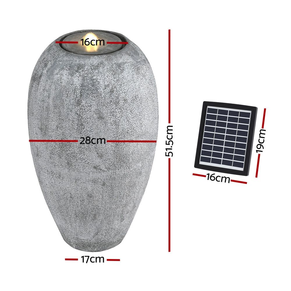 Gardeon Solar Fountain Water Feature Outdoor Fountain LED Lights Beige Awezingly
