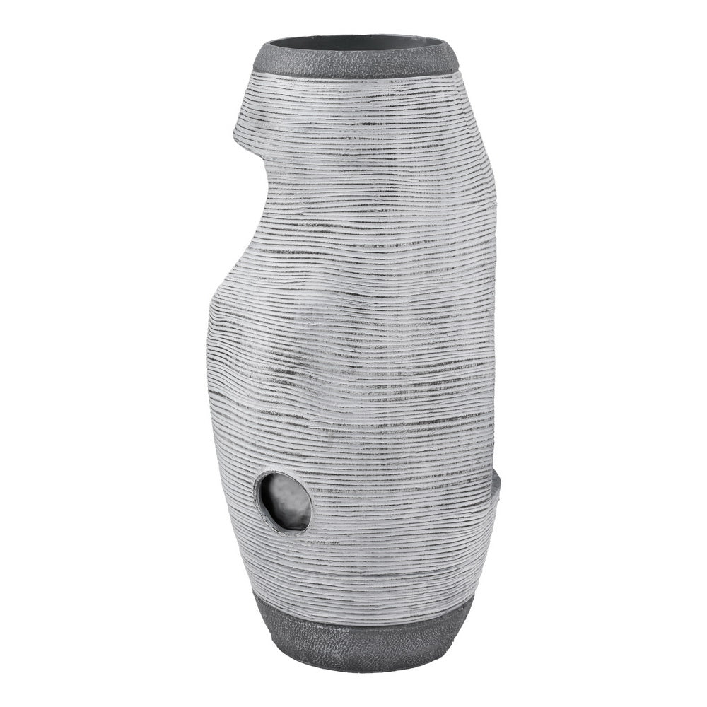 Gardeon Solar Fountain Water Feature Bird Bath Outdoor Garden Cascade 48CM Grey Gardeon