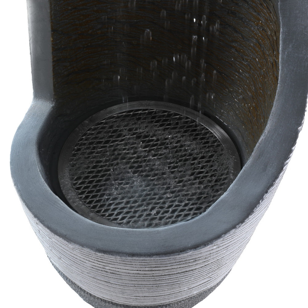 Gardeon Solar Fountain Water Feature Bird Bath Outdoor Garden Cascade 48CM Grey Gardeon