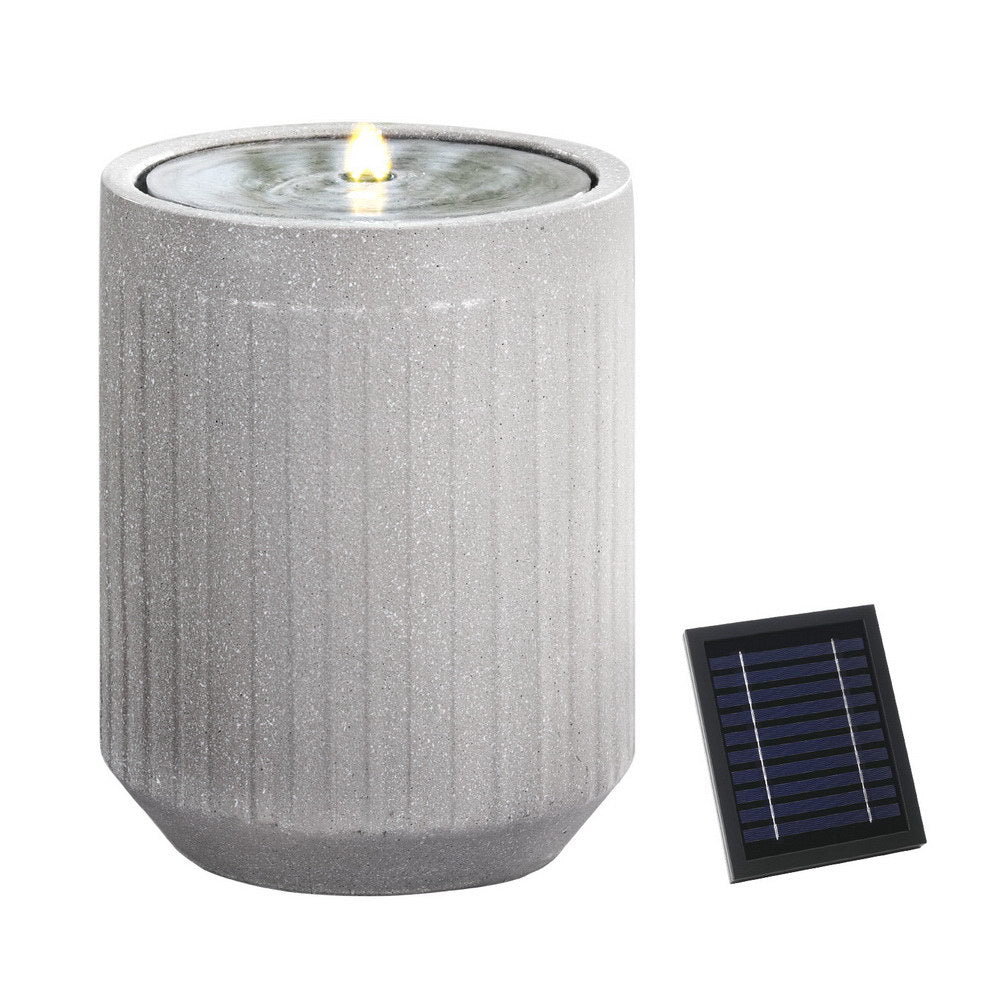 Gardeon Solar Fountain Water Feature Outdoor Fountain LED Lights Beige Awezingly