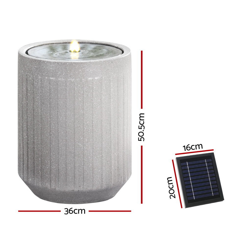 Gardeon Solar Fountain Water Feature Outdoor Fountain LED Lights Beige Awezingly