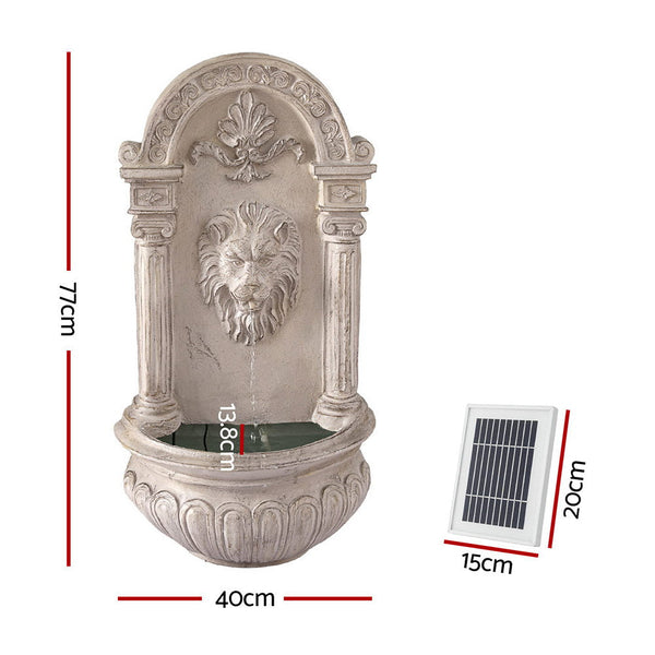 Gardeon Solar Fountain Water Feature Wall Mount Garden Fountains 77CM Beige Awezingly