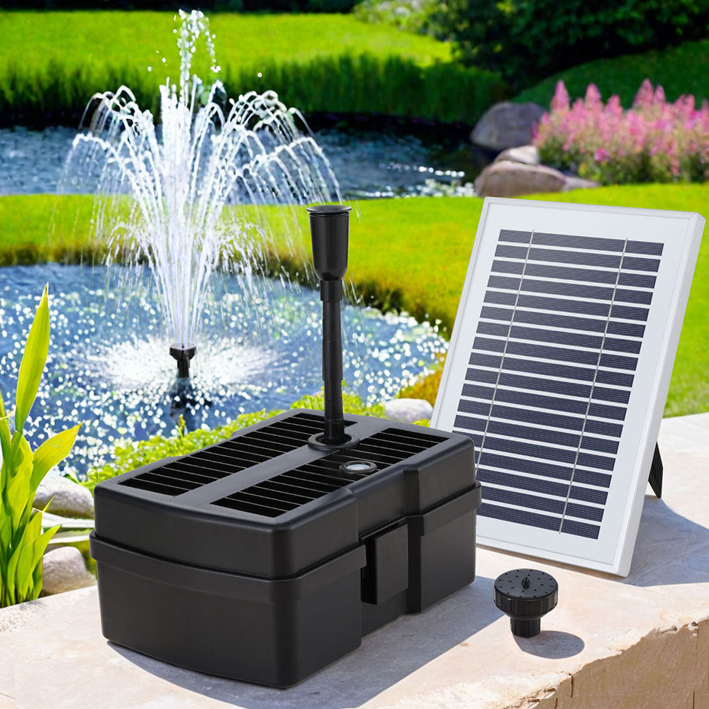 Gardeon Solar Submersible Water Pond Fountain Pump with Filter Box 4.6FT 470L/H Gardeon