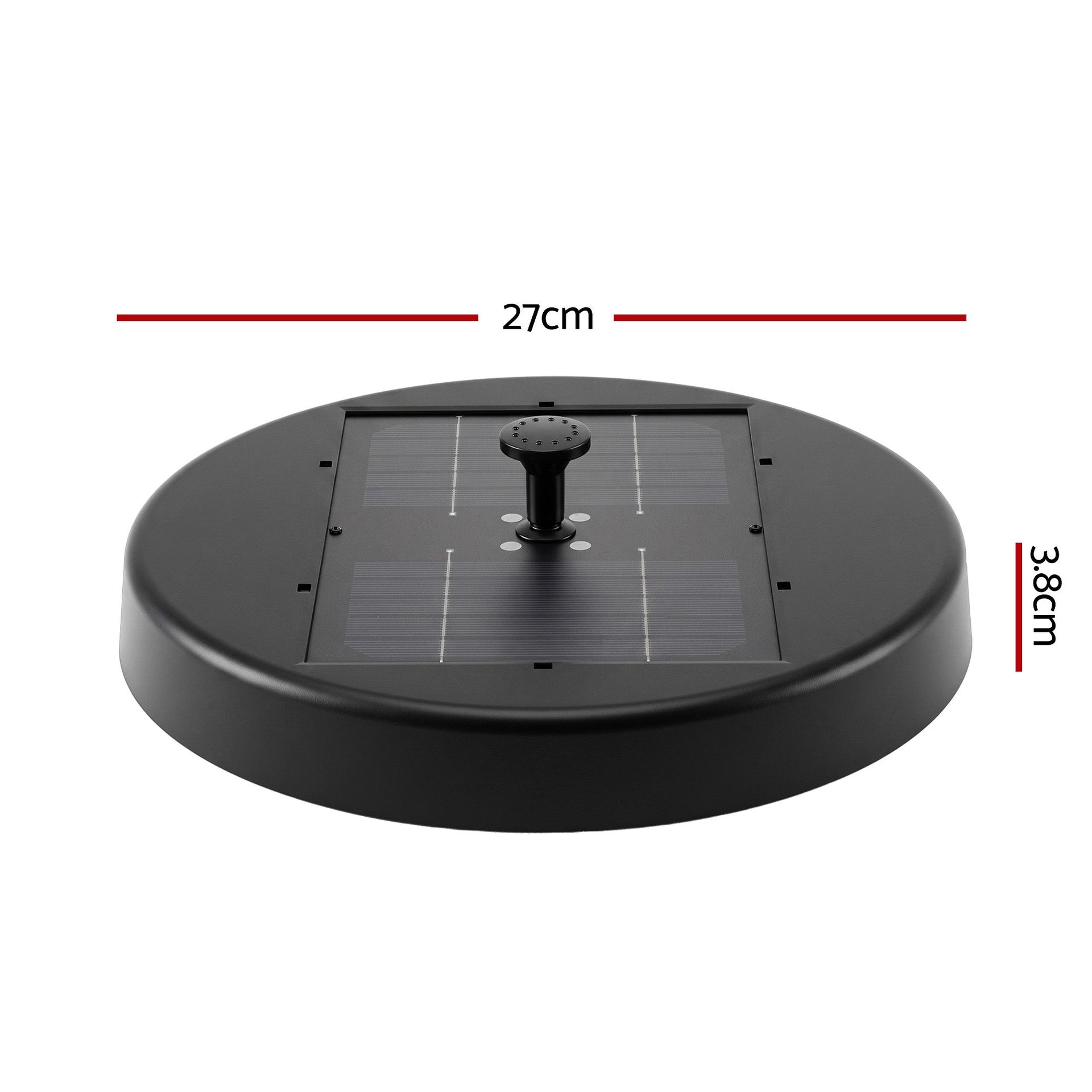 Gardeon Solar Fountain Pumps Bird Bath Battery Backup LED Remote Black 27cm Awezingly