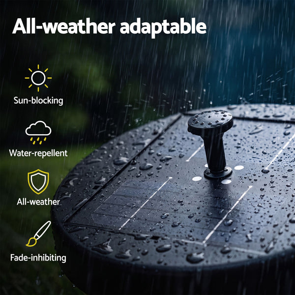 Gardeon Solar Fountain Pumps Bird Bath Battery Backup LED Remote Black 27cm Awezingly