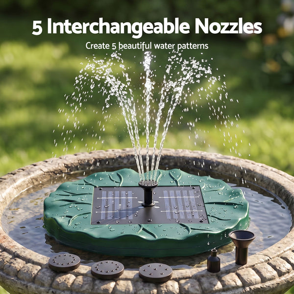 Gardeon Solar Fountain Pumps Bird Bath Floating Lotus Desig Water Feature 31cm Awezingly