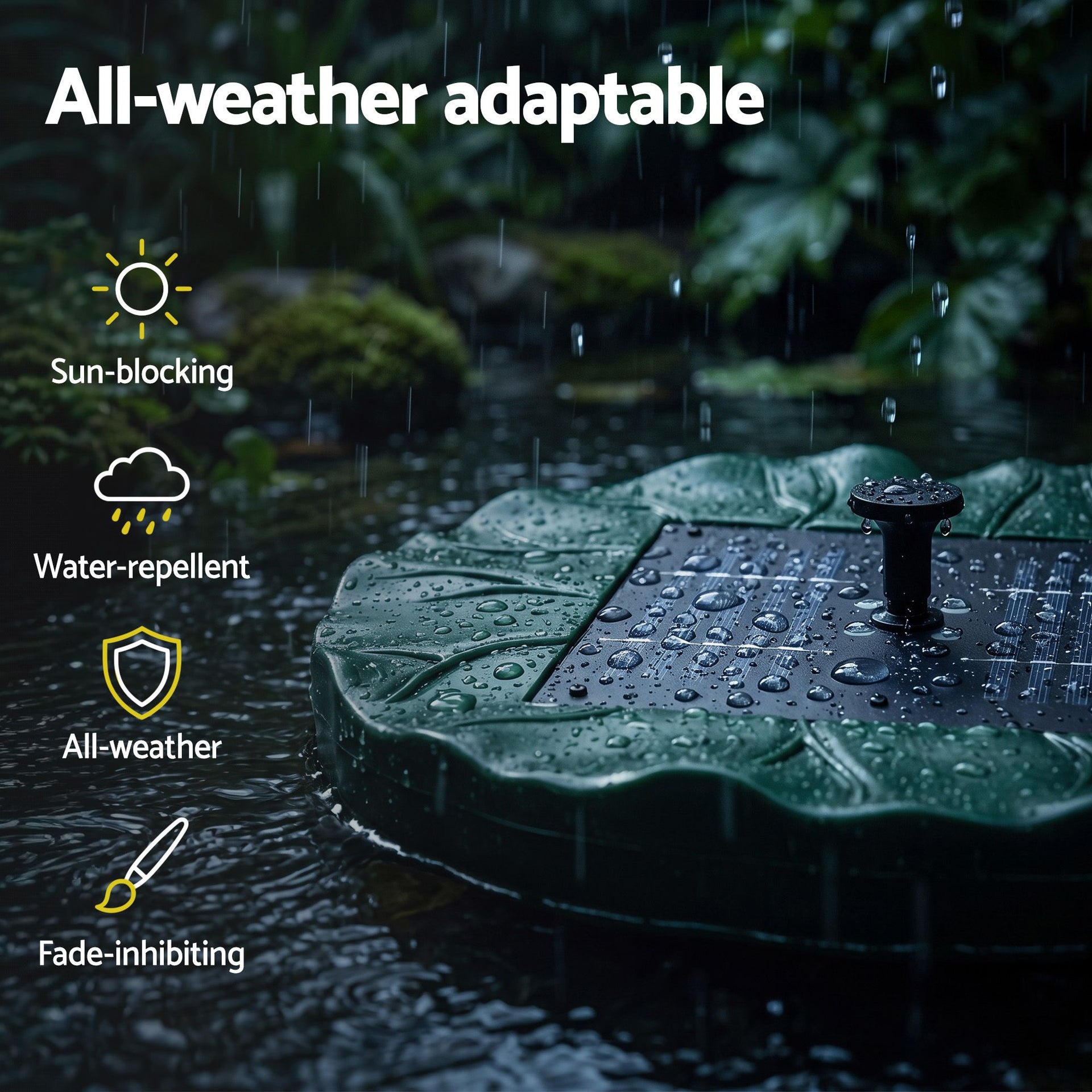Gardeon Solar Fountain Pumps Bird Bath Floating Lotus Desig Water Feature 31cm Awezingly