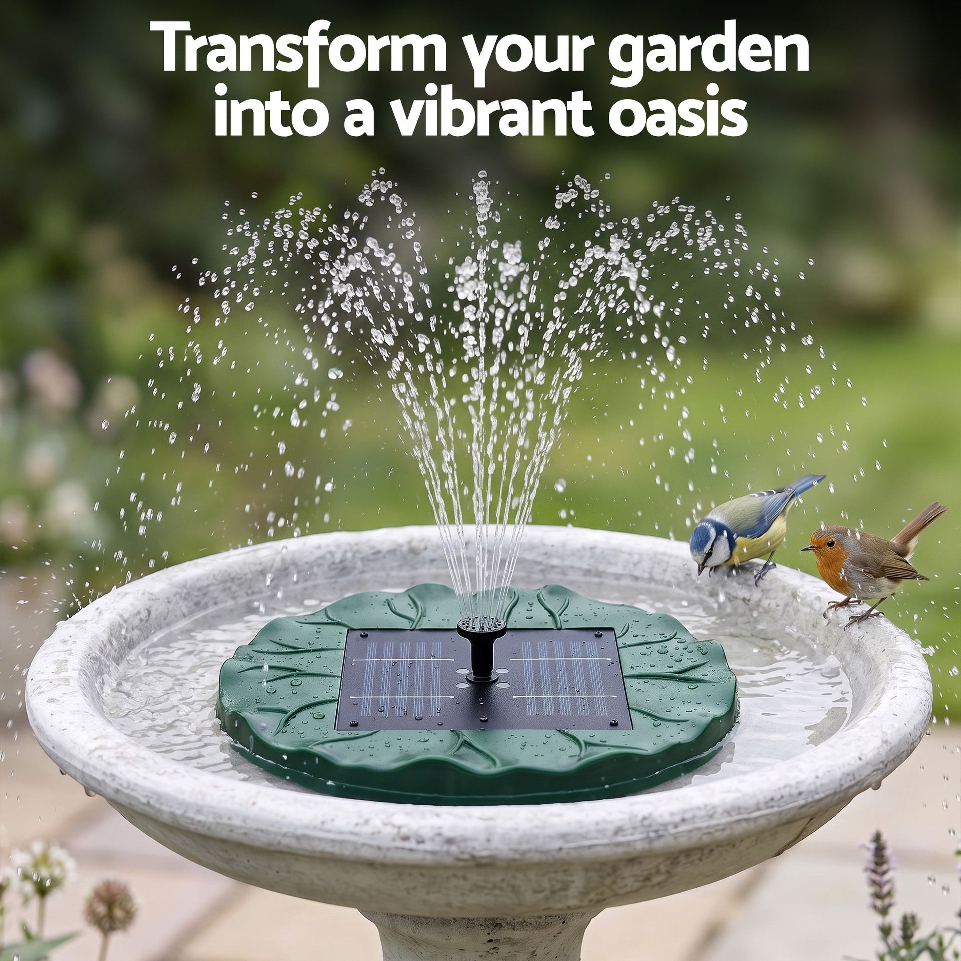 Gardeon Solar Fountain Pumps Bird Bath Floating Lotus Desig Water Feature 31cm Awezingly